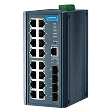 Switch Ethernet industriel 16 ports Gigabit et 4 SFP manageable (Rail Din)