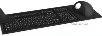 Clavier étanche IP67 (langue Danois), pavé numérique, avec trackball encastrable