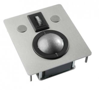 LTSX50F8 Trackball industrielle montage en panneau 50mm de diamètre "Scroll & Roll" - Roulette de défilement et fonction clic Etanchéité: IP68