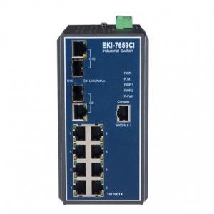EKI-7659CI-AE Switch Rail DIN industriel 8 ports + 2 x 1Gb Managé redondant -40°C 75°C