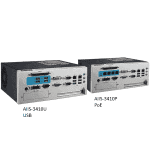AIIS-3410P-00A1E PC industriel pour application de vision, H110, DDR4, 4 PoE, 2 LAN, 4 USB3.0, PCIe/PCI ext