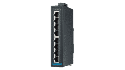 EKI-2728NI-A Switch ethernet 8 ports 10/100/1000Mbps Rail Din, 12 ~ 48V avec relais, compatible PROFINET