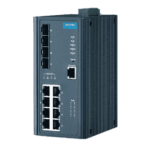 EKI-7712E-4FPI-AE Switch Rail DIN industriel 8 ports FE POE + 2 Fibre SFP -40°C 75°C