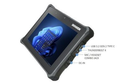 R8 Tablette durcie 8" Windows 10/11 avec Intel Core i5 ou i7, IP66, USB 3.2, MIL-STD-810H