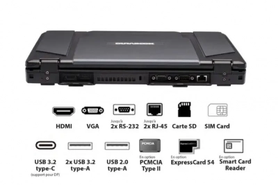 S14I-V2 PC portable durci 14", i5, 8Go DDR4, 256Go NVMe, Windows 10 Pro, Wifi 6, BT, 3xUSB, RJ45, VGA, HDMI, COM, Lecteur SD