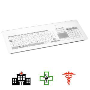 Clavier médical en verre tactile filaire encastrable IP65 sans aspérités