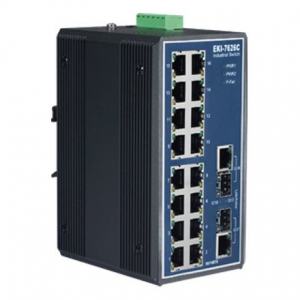 EKI-7626CI-AE Switch Rail DIN industriel 16 ports + 2 Gigabits Combo -40°C +75°C