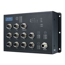 Switch ethernet EN50155 Administrable avec 8 ports 10/100Mbps + 2 ports 10/100/1000Mbps format M12, 24/48V