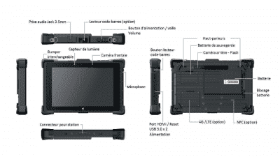 CW-8 Tablette durcie 8" IP 65 avec Windows10 , batterie échangeable et Intel Atom