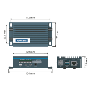 UNO-220-P4-N1AE Kit passerelle industrielle Raspberry Pi 1x RS-232/485, 4 x GPIO, 8 GB SD card