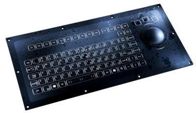 KSML92S0007-W-MC1 Clavier marine IEC-60945 trackball 50mm IP67 USB Russe à poser sur table