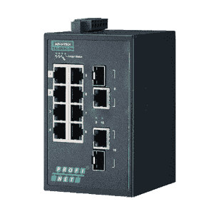 Switch Rail DIN industriel PROFINET ProView 8 ports FE + 2 xGb -40°C 75°C