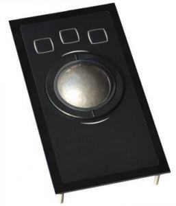 Trackball industrielle avec molette en panneau 50mm de diamètre plaque noire étanche IP67
