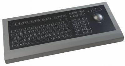 Clavier industriel rétro-éclairé par LED à poser sur table 106 touches "Duralight" - Boule industrielle laser 50mm Etanchéité: IP67 Interface USB RU