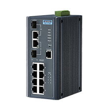 Switch ethernet 8 ports PoE + 2 ports combo Gigabit SFP (30W par ports), administrable -40 et +75 °C