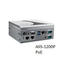 AIIS-1200P-S6A1E PC industriel pour application de vision, N3160 1.6G, 2 PoE, 1 LAN, 4 USB3.0, 2 COM, DIO