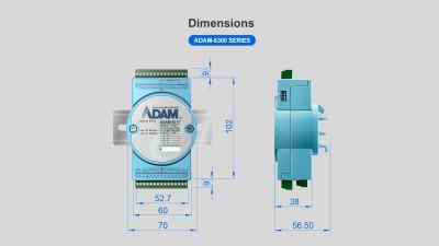 ADAM-6317-A1 Module ADAM Ethernet compatible OPC-UA avec 8 entrées anaologique, 11 entrées digitales et 10 sorties digitales