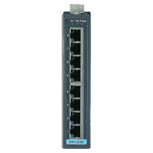 EKI-2528-BE Switch industriel 8 ports Ethernet 10/100 Mbps en boîtier métallique et alimentation redondant