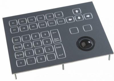 Clavier trackball industriel compact à encastrer 36 touches IP65 Interface USB