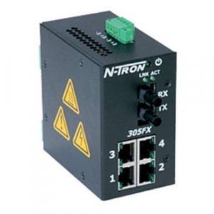 Switch industriel Rail DIN non managé 4 ports RJ45 vers 1 port fibre ST