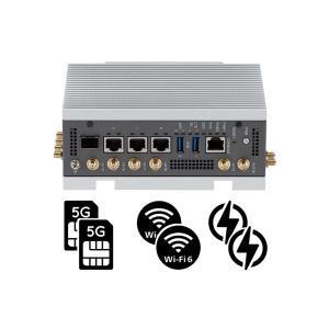 ISA 141 PC Fanless de sécurité ICS compact Rail DIN avec processeur Intel Atom, avec double 5G, double Wi-Fi et double alimentation