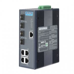 EKI-2748FI-AE Switch Rail DIN industriel 4 ports Gigabit + 4 Fibre managé -40°C 75°C