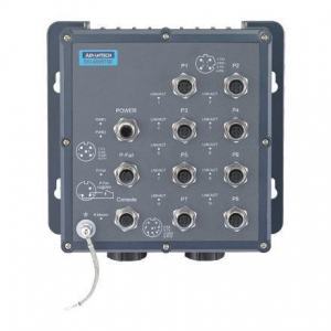 EKI-6559TMI-AE Switch Rail DIN ferroviaire EN50155 IP67 8 x M12 POE  + 2 FO -40 ~ 75°C