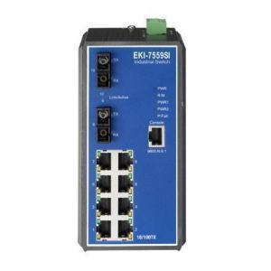EKI-7559SI-AE Switch Rail DIN industriel 8 ports + 2 FO SM managé -40°C +75°C