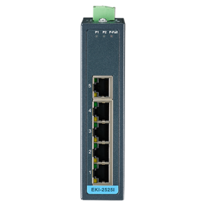 EKI-2525I-LA-AE Switch Ethernet industriel non managé compact avec 5 ports Ethernet 100Mbps et alimentation basse tension