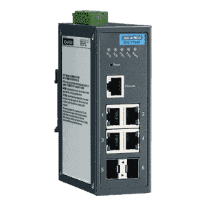 EKI-7706E-2FI-AE Switch Rail DIN industriel 4 ports FE + 2 Fibre SFP -40°C 75°C