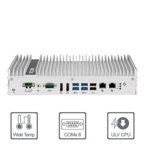 PC Fanless avec Intel i3-6102E DVI, 2 x DP, 6 x COM, 6 x USB -20~70°C