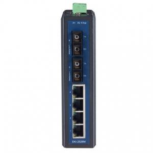 Switch Rail DIN industriel 4 ports 10/100Mbps + 2 ports Fibres