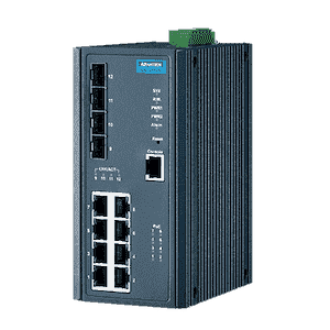 Switch Rail DIN industriel 8 x Gb POE + 4 x SFP Managé -40°C 75°C