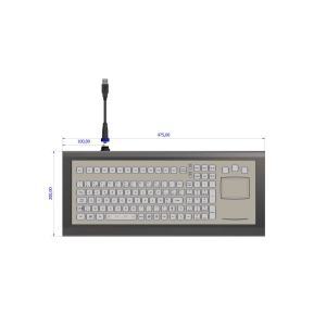 KSTM105RVS Clavier inox en boitier composé de 105 touches à courses courtes avec pavé tactile IP65 - USB