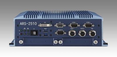 ARS-2511T3-20A1E PC industriel fanless EN50155 pour application ferroviaire, midd function, DC 48V