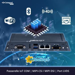 Passerelle IoT fanless NXP i.MX8M Plus Cortex®-A53 Quad Core WiFi Bluetooth COM LAN 4G