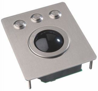 Trackball industrielle / Trackball - montage en panneau - Boule noire de 50mm en résine phénolique - 100 x 116 x 40 mm  - IP65