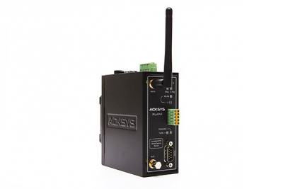 Passerelle série (RS232/422/485) <-> WiFi 802.11a,b,g,h, format rail Din, sortie alarme, C-KEY