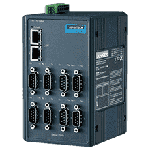 Passerelle RS232 RS422 ou RS485 ethernet 8 ports isolés -40 ~ 75 °C