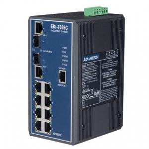 EKI-7659C-AE Switch Rail DIN industriel 8 ports + 2 x 1Gb Managé redondant