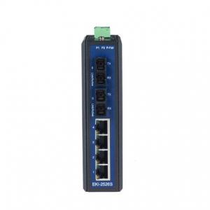 Switch Rail DIN industriel 4 ports + 2 ports fibre Single Mode non managé