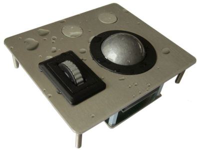 MTSX38F8-BT1 Trackball industrielle montage en panneau 38mm de diamètre "Scroll & Roll" - Roulette de défilement et fonction clic - plaque noire Etanchéité: IP68