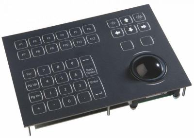 Clavier industriel 38 touches encastrable IP65 LED trackball 38mm USB