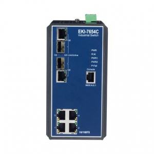 Switch Rail DIN industriel 4 ports + 2 x 1Gb Managé