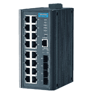 EKI-7720E-4FI-AE Switch Rail DIN industriel 16 ports FE  + 4 Fibre SFP Managé -40°C 75°C