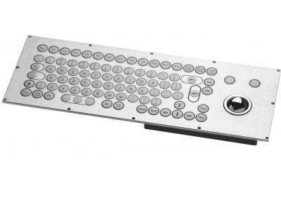 Clavier inox 85 touches rondes ø15mm avec trackball inox montage par l'arrière