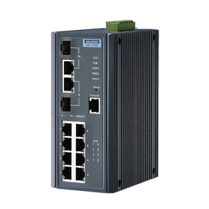 EKI-7710G-2CPI-BE Switch ethernet 8 ports PoE + 2 ports combo Gigabit SFP (30W par ports), administrable -40 et +75 °C