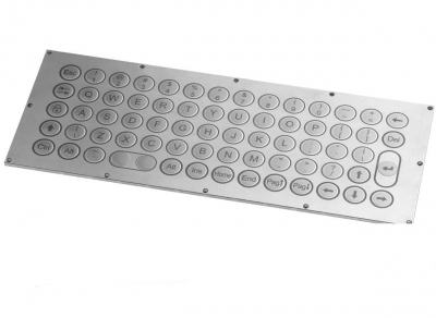 Clavier inox 68 touches format arrondi de diamètre 17mm montage par l'arrière