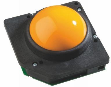 Trackball 75mm En bakélite couleur jaune Etanchéité IP40