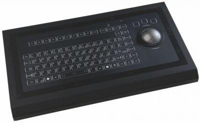 KSML92S0007-W-MC1 Clavier marine IEC-60945 trackball 50mm IP67 USB Russe à poser sur table